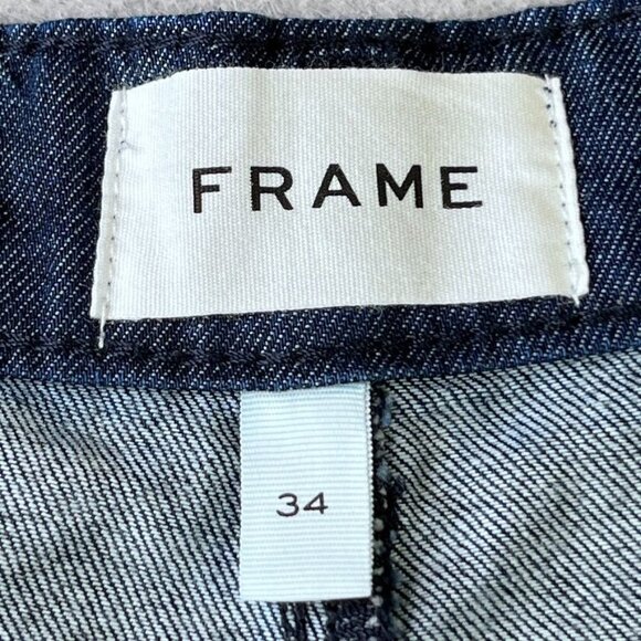 Frame Women's Denim Pants Size 34 Pleated Wide Leg Medium Wash Blue Denim Jeans - Picture 4 of 11